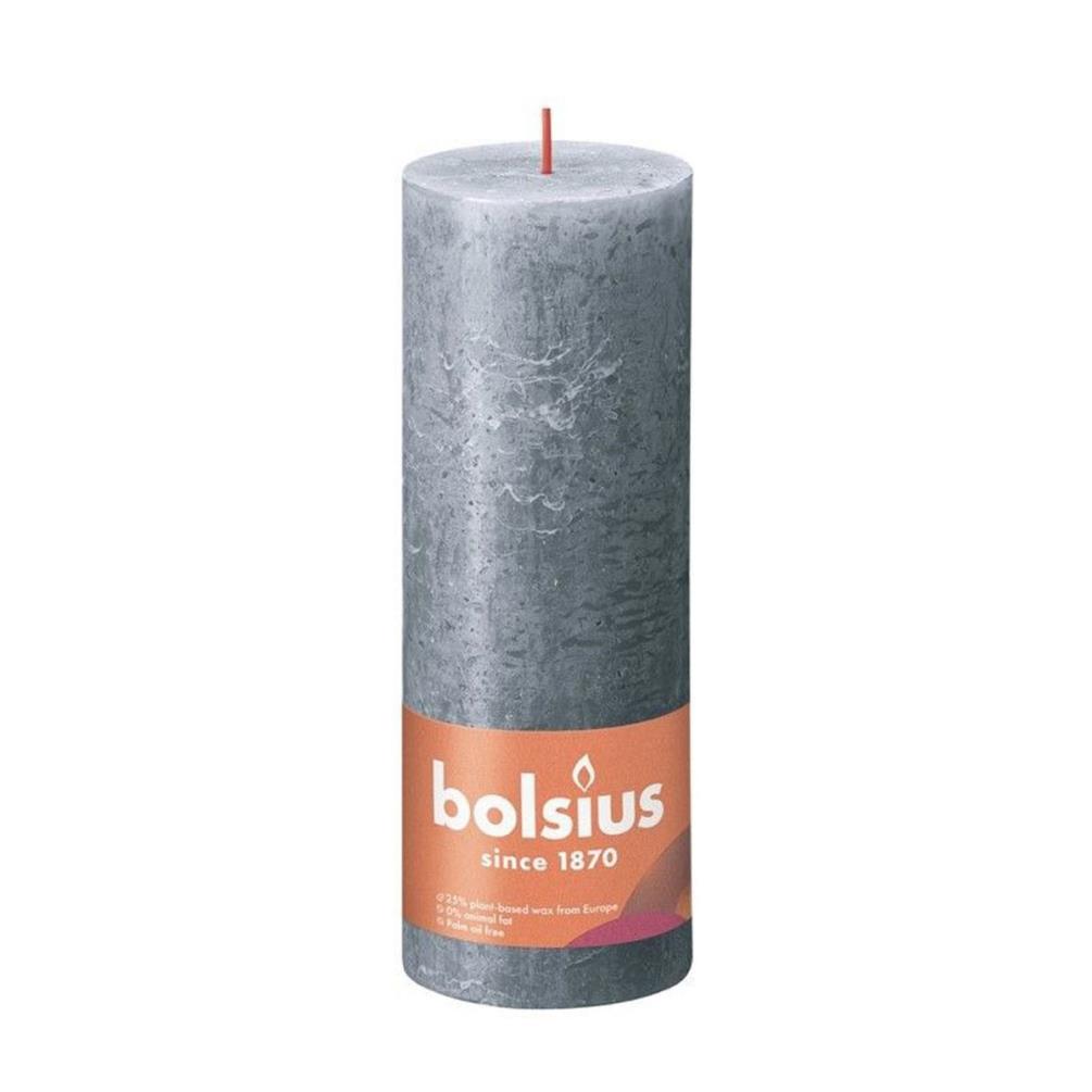 Bolsius Slate Blue Rustic Shine Pillar Candle -19cm x 7cm  £5.51
